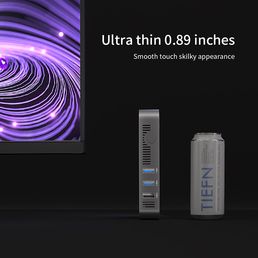 Ultra-thin computer mainframe vs. Coke can height comparison